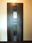Interiérové dveře a obložková zárubeň, Dveře Horizont H14, CPL Wenge, sklo kůra čirá, příčka 65 mm